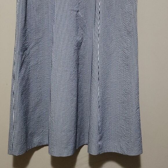 𝅺l.k. Bennett women's Dr. Alana Size 8 Dress Blue and White stripes with pocket - Picture 3 of 11